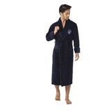 Nuşa Sports Nakışlı Bambo Cotton Erkek Bornozu LACİVERT 4XL