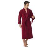 Nuşa Taş Rengi Pitikare Desenli Bambo Cotton Erkek Bornozu Bordo 4XL