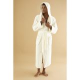 Nuşa Uzun Kapüşonlu Triga Bambu Cotton Bayan Bornoz - Lacivert - XL