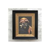 nusnus Kağıt Rölyef Kadın Figürlü Ahşap Tablo, 40 x 50 cm, Siyah-Gold Çerçeveli