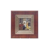 Nusnus Osman Hamdi Bey Kahve Ocağı 2 Boyutlu Ahşap Tablo, 35 x 35 cm, Renkli