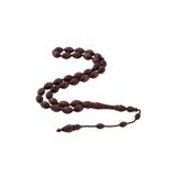 Nusnus Sandal Usta Işı Tesbih, 8x12 mm, Kahverengi, Doğal Ahşap