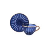 nusnus Yeni Efser 6'lı Neskafe Takımı, Mavi, Kahve Fincanı Seti NS-05783