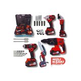 nuspower 5’li Profesyonel Akülü Set 21V – Kırıcı Hilti, Taşlama, Somun Sıkma, Vidalama ve Budama Makinesi 5797421468