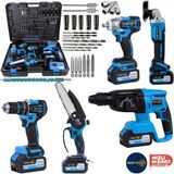 Nuspower 5’li Profesyonel Akülü Set 21V – Kırıcı Hilti, Taşlama, Somun Sıkma, Vidalama ve Budama Makinesi