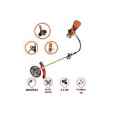 Nuspower Çelik Piston Sırt Tipi Benzinli Motorlu Ot Çalı Tırpanı Çim Biçme Makinesi