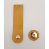 Nusrat Bilişim Çanta Aksesuar 11x3 cm Hardal Gerçek Deri Düz Çanta Kapağı Light Gold Metalli
