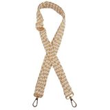 Nusrat Bilişim Çanta Aksesuar 120x3 cm Jüt Kolon Çanta Sapı Bej Çizgili Light Gold Metalli