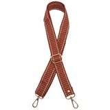 Nusrat Bilişim Çanta Aksesuar 120x3 cm Polyester Kolon Çanta Sapı Taba Renk Bej Şeritli Light Gold Metalli