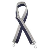 Nusrat Bilişim Çanta Aksesuar 120x4 cm Polyester Kolon Çanta Sapı Lacivert Gri Renk Gümüş Metalli