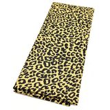 Nusrat Bilişim Çanta Aksesuar 120x50 cm Pamuklu Astarlık Kumaş Sarı-Siyah Leopar Desen