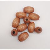 Nusrat Bilişim Çanta Aksesuar 17 mm Ahşap Oval Boncuk Taba Renk 10 Adet
