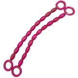 Nusrat Bilişim Çanta Aksesuar 20 mm Oval Ahşap Boncuklu 40 cm Fuşya Renk Çanta Sapı