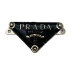 Nusrat Bilişim Çanta Aksesuar 3.5X2 Cm Prada Metal Plaka Etiket Süs Gümüş Metalli