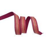 Nusrat Bilişim Çanta Aksesuar 3 cm Polyester Kolon Fuşya Gümüş Simli 1 Metre