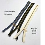 Nusrat Bilişim Çanta Aksesuar 40 Cm Fermuar Set Light Gold Metal Koyu Gri, Siyah, Krem Renk