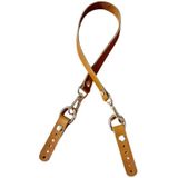 Nusrat Bilişim Çanta Aksesuar 60x1.5 cm Gerçek Deri Açık Taba Renk Çanta Sapı Light Gold Metalli