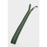 Nusrat Bilişim Çanta Aksesuar Başlıklı Fermuar 40 Cm Light Gold Metal Zümrüt Yeşili