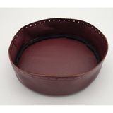 Nusrat Bilişim Çanta Aksesuar Bordo Suni Deri 22 cm Yuvarlak Yüksek Çanta Tabanı Gümüş Metalli