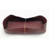 Nusrat Bilişim Çanta Aksesuar Bordo Suni Deri 28x13 cm Yüksek Çanta Tabanı Light Gold Metalli