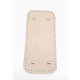 Nusrat Bilişim Çanta Aksesuar Gerçek Deri Bej 25X12 cm Dikdörtgen Light Gold Metalli Çanta Tabanı
