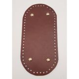 Nusrat Bilişim Çanta Aksesuar Gerçek Deri Kızıl Kahve 25X12 cm Oval Light Gold Metalli Çanta Tabanı gdtbn25g