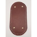 Nusrat Bilişim Çanta Aksesuar Gerçek Deri Kızıl Kahve 25X12 cm Oval Light Gold Metalli Çanta Tabanı