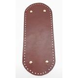 Nusrat Bilişim Çanta Aksesuar Gerçek Deri Kızıl Kahve 30x12 Cm Oval Light Gold Metalli Çanta Tabanı Renksiz
