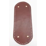 Nusrat Bilişim Çanta Aksesuar Gerçek Deri Kızıl Kahve 30X12 cm Oval Light Gold Metalli Çanta Tabanı