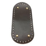 Nusrat Bilişim Çanta Aksesuar Gerçek Deri Koyu Kahve 25X12 cm Oval Light Gold Metalli Çanta Tabanı
