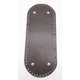Nusrat Bilişim Çanta Aksesuar Gerçek Deri Koyu Kahve 30X12 cm Oval Light Gold Metalli Çanta Tabanı