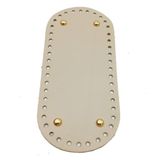 Nusrat Bilişim Çanta Aksesuar Gerçek Deri Krem 25X12 cm Oval Light Gold Metalli Çanta Tabanı