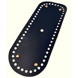 Nusrat Bilişim Çanta Aksesuar Gerçek Deri Lacivert 30X12 cm Oval Light Gold Metalli Çanta Tabanı