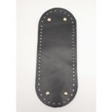 Nusrat Bilişim Çanta Aksesuar Gerçek Deri Siyah 30X12 cm Oval Light Gold Metalli Çanta Tabanı