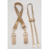 Nusrat Bilişim Çanta Aksesuar Gold Renk Suni Deri 120X2.4 Cm Ayarlı Çanta Saplı Büzgülü Set Light Gold Metal