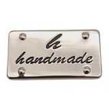 Nusrat Bilişim Çanta Aksesuar Handmade Yazılı Metal Etiket 3.7x2 cm Plaka Süs Gümüş Renk
