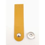 Nusrat Bilişim Çanta Aksesuar Hardal Renk Tek Kat Suni Deri Kapak 10.5x2.5 cm Gümüş Metal