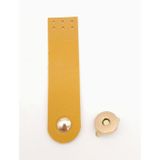 Nusrat Bilişim Çanta Aksesuar Hardal Renk Tek Kat Suni Deri Kapak 10.5x2.5 cm Light Gold Metal