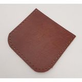 Nusrat Bilişim Çanta Aksesuar Kızıl Kahve Gerçek Deri 12x12 cm Oval Kenar Cep