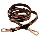 Nusrat Bilişim Çanta Aksesuar Leopar Renk 5 mm Suni Deri Spagetti Model Çanta Sapı Light Gold Metal