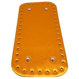 Nusrat Bilişim Çanta Aksesuar Parlak Rugan Deri 25x12 cm Dikdörtgen Çanta Tabanı Turuncu Renk Gümüş Metalli