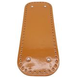 Nusrat Bilişim Çanta Aksesuar Parlak Rugan Deri 32x12 cm Dikdörtgen Çanta Tabanı Açık Taba Renk Gümüş Metalli