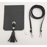 Nusrat Bilişim Çanta Aksesuar Siyah Suni Deri Püskül Kapaklı Cep Telefonu Mini Bag Çanta Seti Gümüş Metal