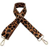 Nusrat Bilişim Çanta Aksesuar Suni Deri 120x4 cm Çanta Sapı Kalsap Leopar Renk Light Gold Metalli