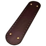 Nusrat Bilişim Çanta Aksesuar Suni Deri 37x10 cm Oval Çanta Tabanı Koyu Kahve Renk Light Gold Aparatlı