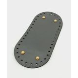 Nusrat Bilişim Çanta Aksesuar Suni Deri Gri Renk 25X12 cm Oval Çanta Tabanı (Light Gold Aparatlı)