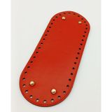 Nusrat Bilişim Çanta Aksesuar Suni Deri Kırmızı Renk 30X12 cm Oval Çanta Tabanı (Light Gold Aparatlı)