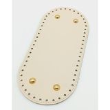 Nusrat Bilişim Çanta Aksesuar Suni Deri Krem Renk 25X12 cm Oval Çanta Tabanı (Light Gold Aparatlı)