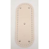 Nusrat Bilişim Çanta Aksesuar Suni Deri Krem Renk 30X12 cm Oval Çanta Tabanı (Gümüş Aparatlı)