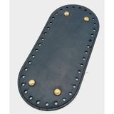 Nusrat Bilişim Çanta Aksesuar Suni Deri Lacivert Renk 25X12 cm Oval Çanta Tabanı (Light Gold Aparatlı)